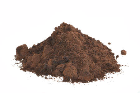 ground coffee isolated on white background