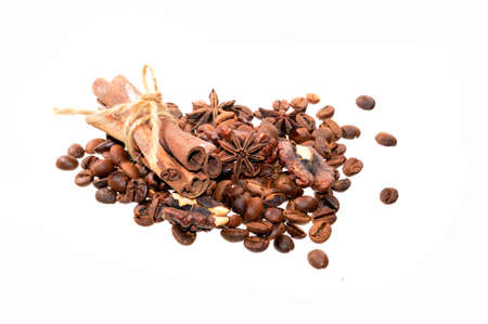 coffee beans isolated on white background