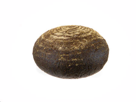 black bread isolated on white background