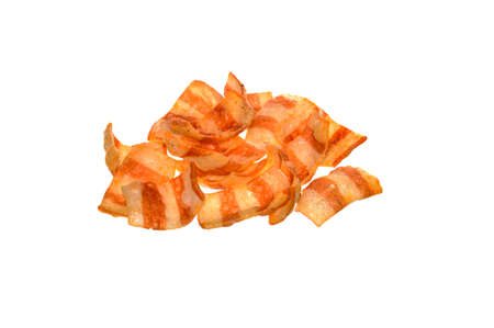 fried chips isolated on white backgroundの写真素材