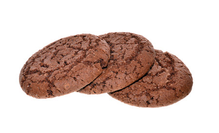chocolate chip cookie isolated on white backgroundの写真素材