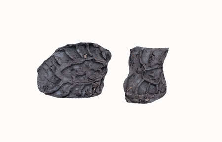 shoe prints on the ground close upの写真素材