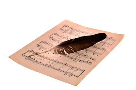 music notes isolated on white backgroundの写真素材