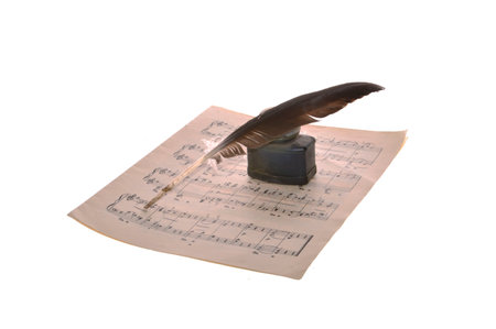 music notes isolated on white backgroundの写真素材