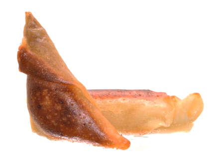 pancakes with meat isolated on white backgroundの写真素材