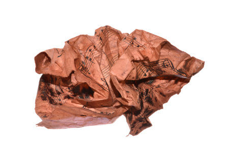 crumpled paper isolated on white backgroundの写真素材