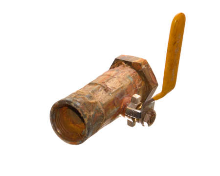 water faucet isolated on white backgroundの写真素材