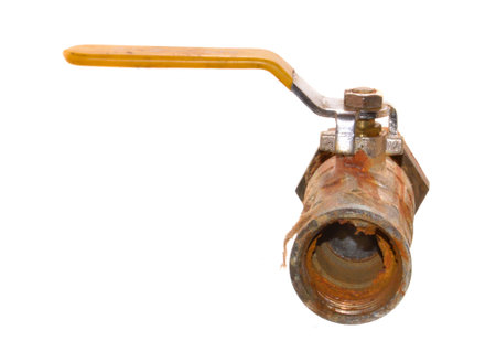 water faucet isolated on white backgroundの写真素材