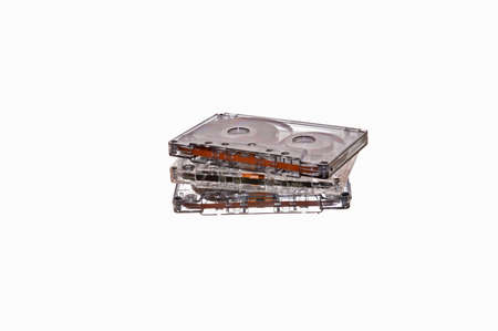 audio tape isolated on white backgroundの写真素材