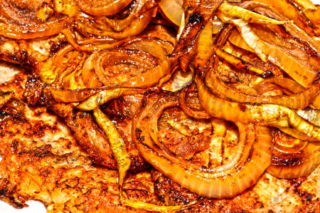 fried meat isolated on white backgroundの写真素材