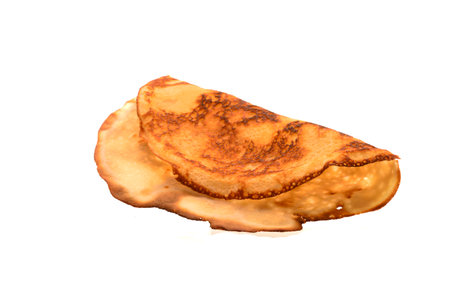 pancakes isolated on white backgroundの写真素材