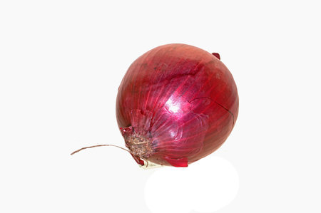 red onion isolated on white backgroundの写真素材