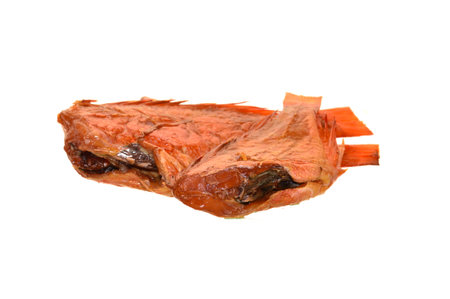 smoked fish isolated on white background