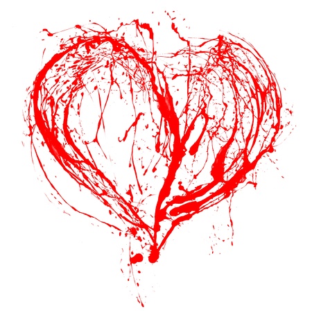 Abstract Valentine red heart on white backgroundの写真素材