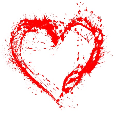 Abstract Valentine red heart on white backgroundの写真素材