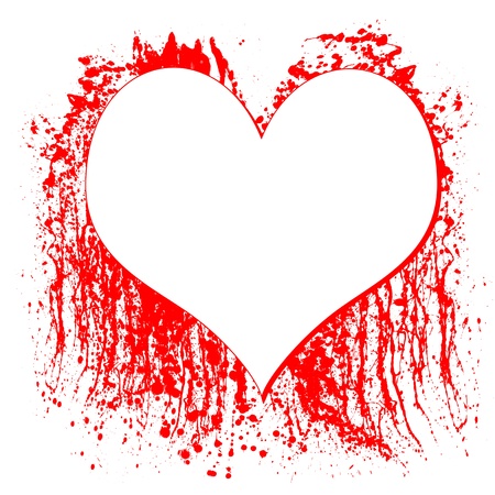Abstract Valentine red heart on white backgroundの写真素材