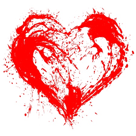 Abstract Valentine red heart on white backgroundの写真素材