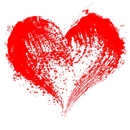 Abstract Valentine red heart on white backgroundの写真素材