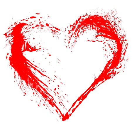 Abstract Valentine red heart on white backgroundの写真素材