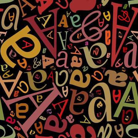 Seamless texture. Color letters A on blackの写真素材