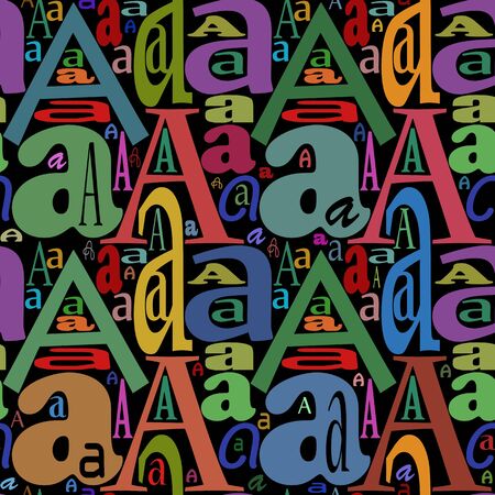 Seamless texture. Color letters A on blackの写真素材