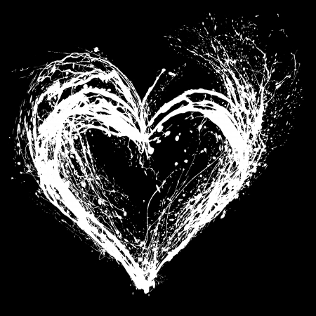 Abstract Valentine black heart on black backgroundの写真素材