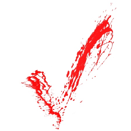 Red tick painted by splashesの写真素材