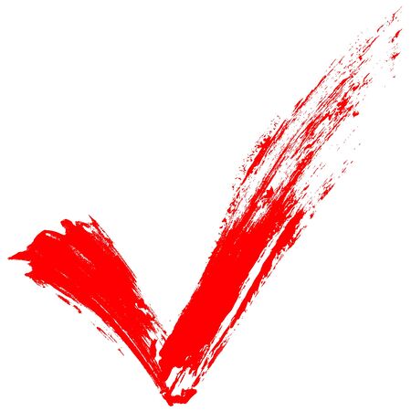Red tick painted by splashesの写真素材