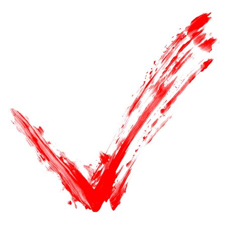 Red tick painted by splashesの写真素材