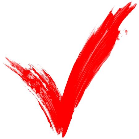 Red tick painted by splashesの写真素材