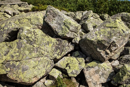 Mountain alpine valley stones rocks. High Tatras, Slovakiaの写真素材