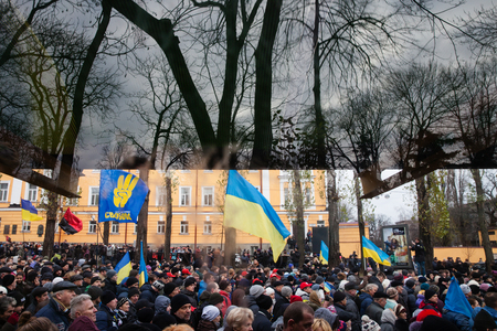 KIEV, UKRAINE - DECEMBER 1: Pro-Europe protest in Kiev on december 1, 2013, Kiev, Ukraine