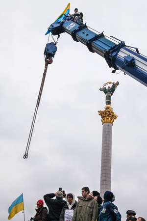 KIEV, UKRAINE - DECEMBER 1: Pro-Europe protest in Kiev on december 1, 2013, Kiev, Ukraineのeditorial素材