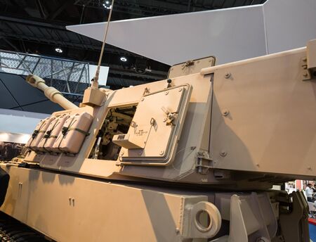 ABU DHABI, UNITED ARAB EMIRATES - Feb 24, 2015: The International Defence Exhibition and Conference,...