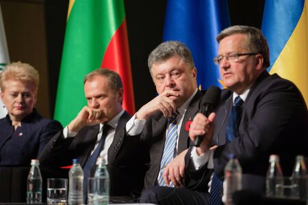 GDANSK, POLAND - May 07, 2015: President of Ukraine Petro Poroshenko during events to mark the 70th anniversary of the victory over Nazism in Europeのeditorial素材