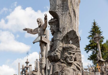 SIAULIAI, LITHUANIA - JUL 12, 2015: Hill of Crosses is a unique monument of history and religious folk art and the most important Lithuanian Catholic pilgrimage siteのeditorial素材