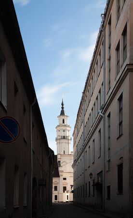 KAUNAS, LITHUANIAN - Jul, 12, 2015:  Streets of Kaunas old town located to the east of confluence of Nemunas and Neris rivers. There are a lot of surviving Gothic, Renaissance and Baroque buildingsのeditorial素材