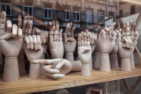 KAUNAS, LITHUANIAN - Jul, 12, 2015:  Streets of Kaunas old town. Showcase store in Kaunas.のeditorial素材