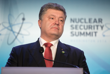 WASHINGTON D.C., USA - Apr 01, 2016: President of Ukraine Petro Poroshenko at the Nuclear Security Summit in Washington.のeditorial素材