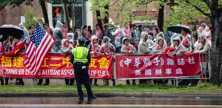 WASHINGTON D.C., USA - Apr 01, 2016: A peaceful demonstration of Chinese activists during the Nuclear Security Summit in Washington, DCのeditorial素材