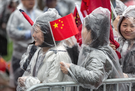 WASHINGTON D.C., USA - Apr 01, 2016: A peaceful demonstration of Chinese activists during the Nuclear Security Summit in Washington, DCのeditorial素材