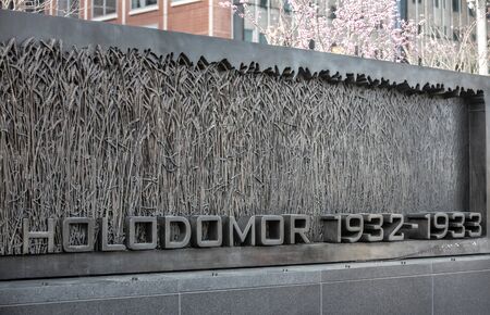 WASHINGTON D.C., USA - Mar 31, 2016: The Holodomor Memorial honors the millions of victims of the 1932-1933 genocidal famine in Ukraine, ordered by Soviet dictator Joseph Stalinのeditorial素材