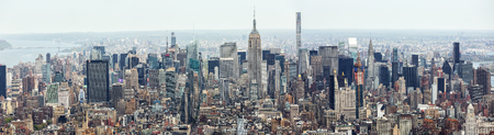 NEW YORK, USA - Apr 28, 2016: New York City Manhattan midtown aerial panorama view with skyscrapersのeditorial素材