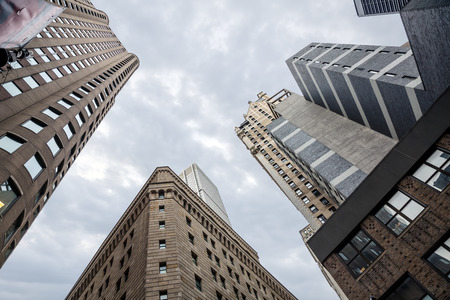 NEW YORK, USA - Apr 28, 2016: Manhattan modern architecture. Manhattan is the most densely populated of the five boroughs of New York Cityのeditorial素材