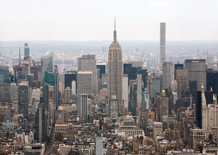 NEW YORK, USA - Apr 28, 2016:  New York City Manhattan midtown view with the Empire State Building....