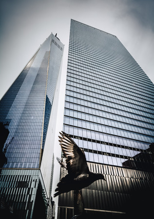 NEW YORK, USA - Apr 28, 2016: Manhattan modern architecture. Manhattan is the most densely populated...