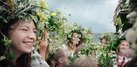 KIEV, UKRAINE - Jul 07: Kupala Night, also known as Ivan Kupala Day is celebrated in Ukraine, Belarus, Poland, and Russia currently on the night of 6-7 July in the Gregorian or New Style calendarのeditorial素材
