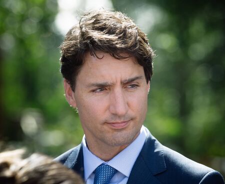 KIEV, UKRAINE - Jul 11, 2016: Prime Minister of Canada Justin Trudeau during his official visit to Kiev, Ukraineのeditorial素材