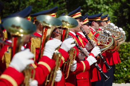 BAKU, AZERBAIJAN - Jul 14, 2016: Guard of honor during an official meeting of the President of Ukraine Petro Poroshenko in Bakuのeditorial素材