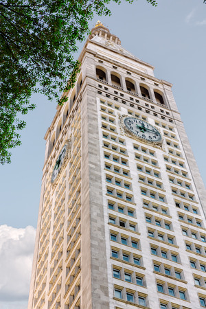 Marble clock tower in Madison Avenue - New York City, USAのeditorial素材